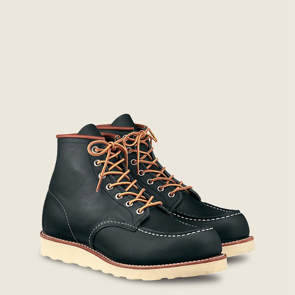 Red Wing Heritage Boots Classic Moc - 6-inch Portage Leather - Navy - Mens QHR873409